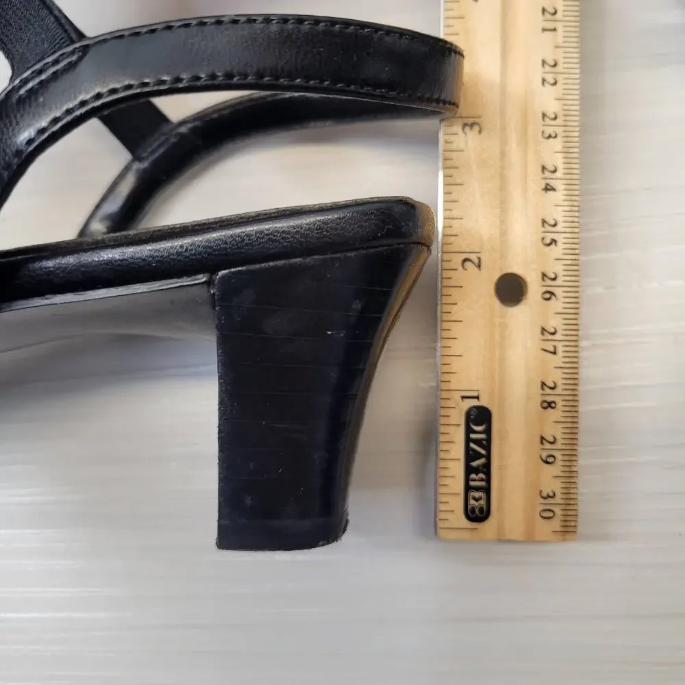 Madeline Stuart Scrabble Black Strappy Heeled Sandals, 9
